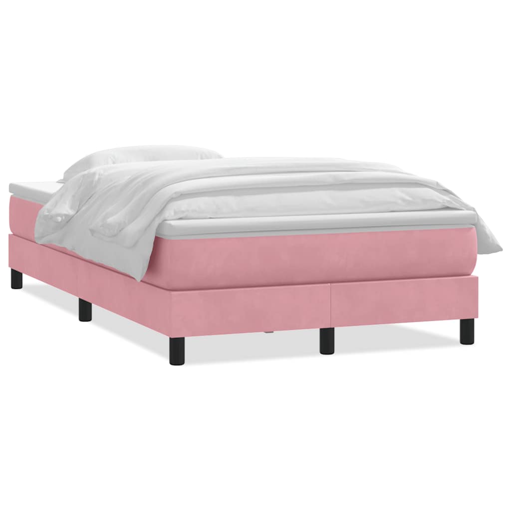 Giroletto a Molle con Materasso Rosa 120x220 cm in Velluto