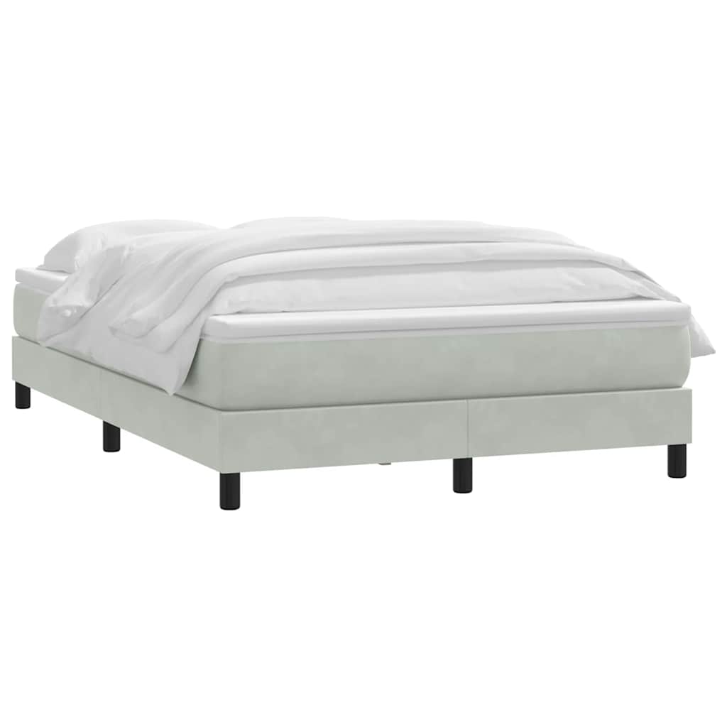 Giroletto a Molle con Materasso Grigio Chiaro 160x220cm Velluto | homemem39