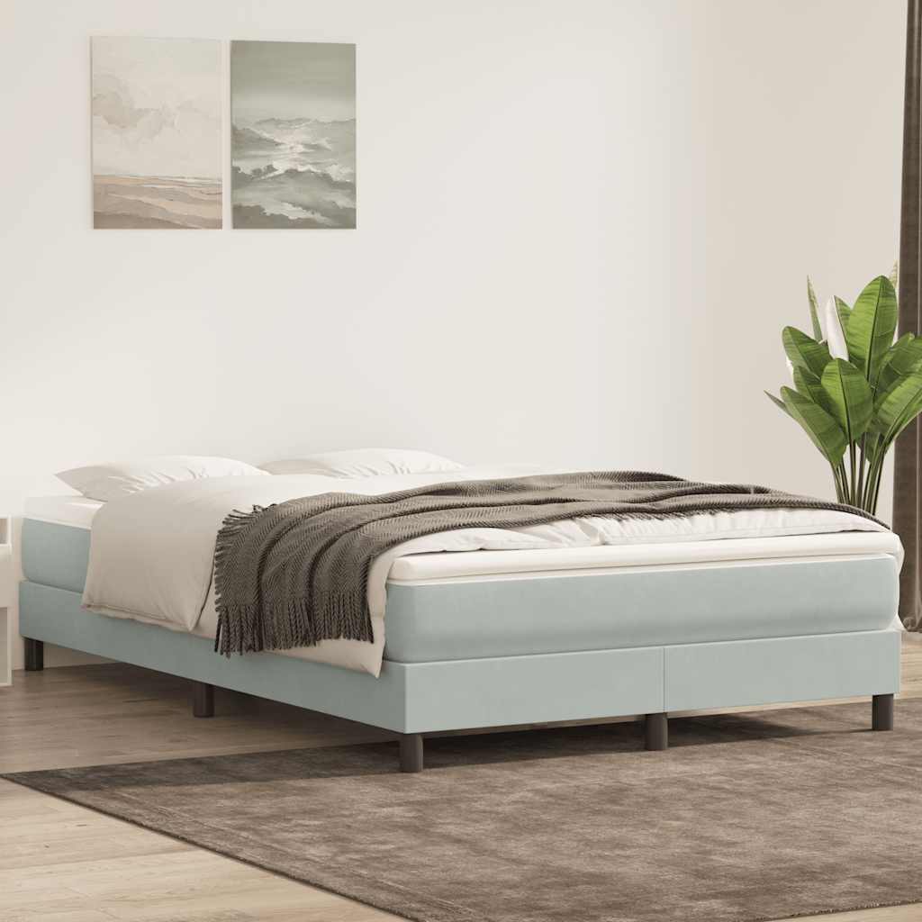 Giroletto a Molle con Materasso Grigio Chiaro 160x220cm Velluto | homemem39