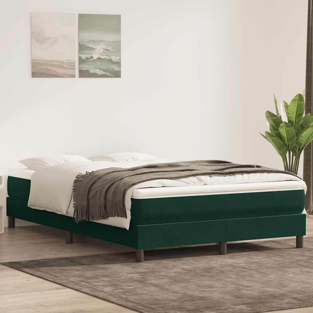 Giroletto a Molle con Materasso Verde Scuro 160x220 cm Velluto