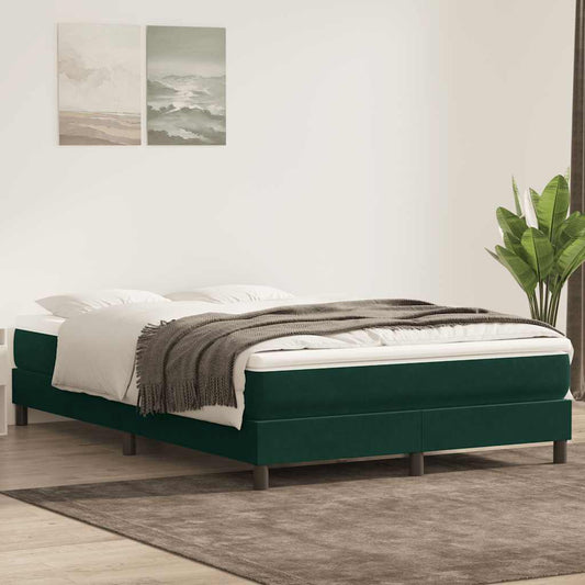 Giroletto a Molle con Materasso Verde Scuro 160x220 cm Velluto