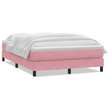 Giroletto a Molle con Materasso Rosa 160x220 cm in Velluto