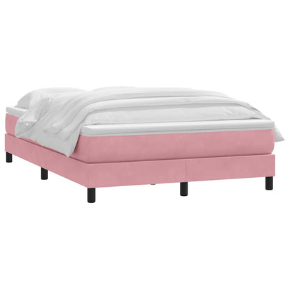 Giroletto a Molle con Materasso Rosa 160x220 cm in Velluto | homemem39