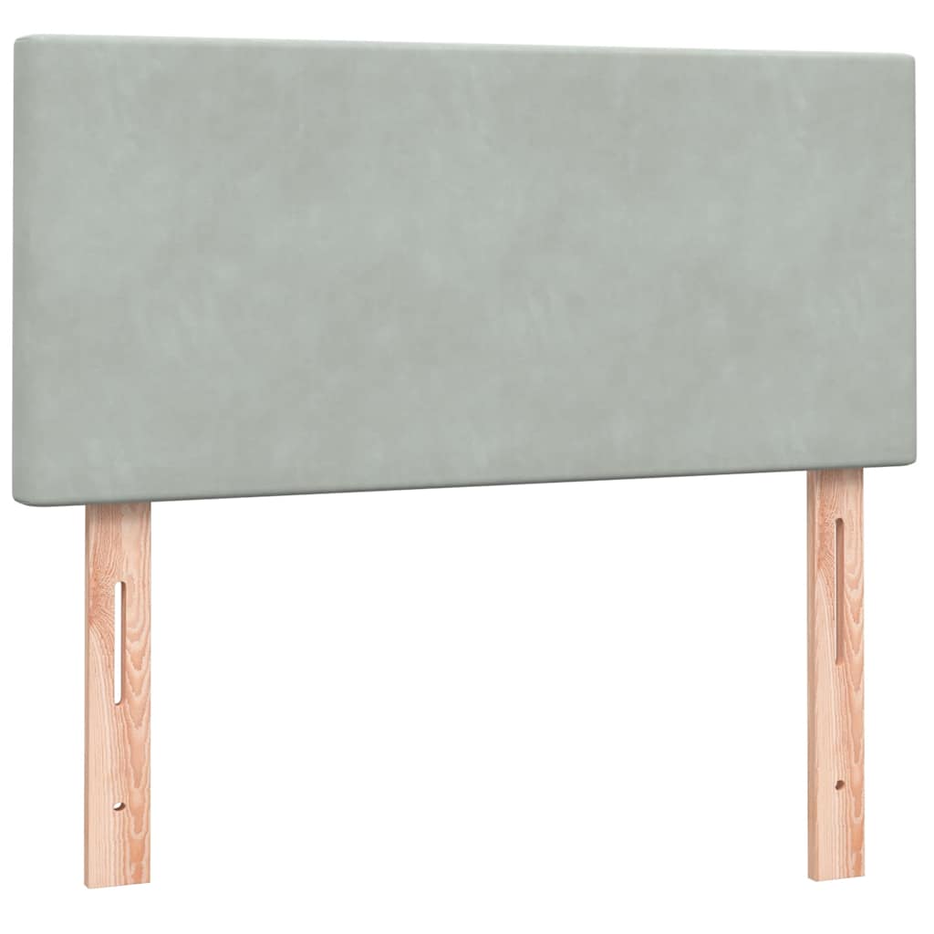Giroletto a Molle con Materasso Grigio Chiaro 80x210 cm Velluto | homemem39