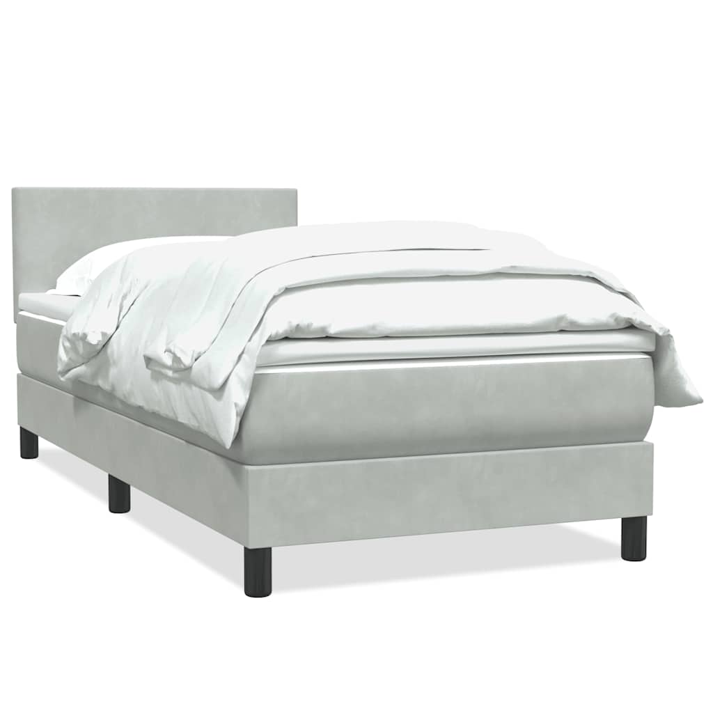 Giroletto a Molle con Materasso grigio chiaro 90x210 cm Velluto | homemem39