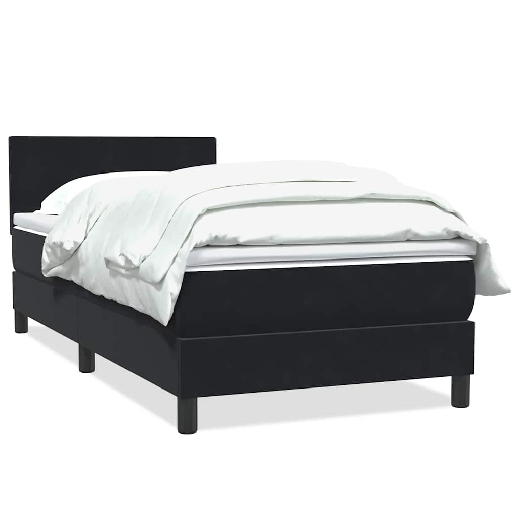 Giroletto a Molle con Materasso Nero 90x210 cm in Velluto | homemem39