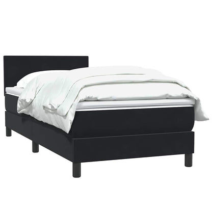 Giroletto a Molle con Materasso Nero 90x210 cm in Velluto | homemem39