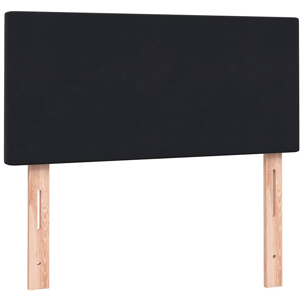 Giroletto a Molle con Materasso Nero 90x210 cm in Velluto | homemem39