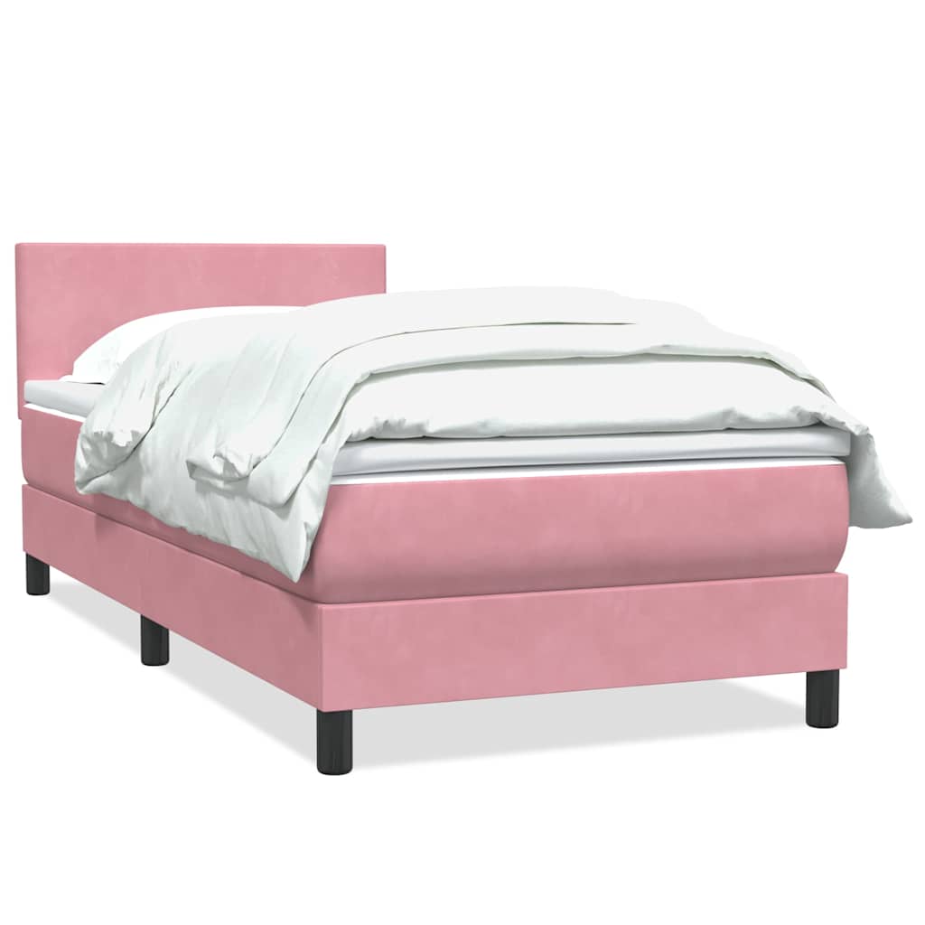 Giroletto a Molle con Materasso Rosa 90x210 cm Velluto | homemem39