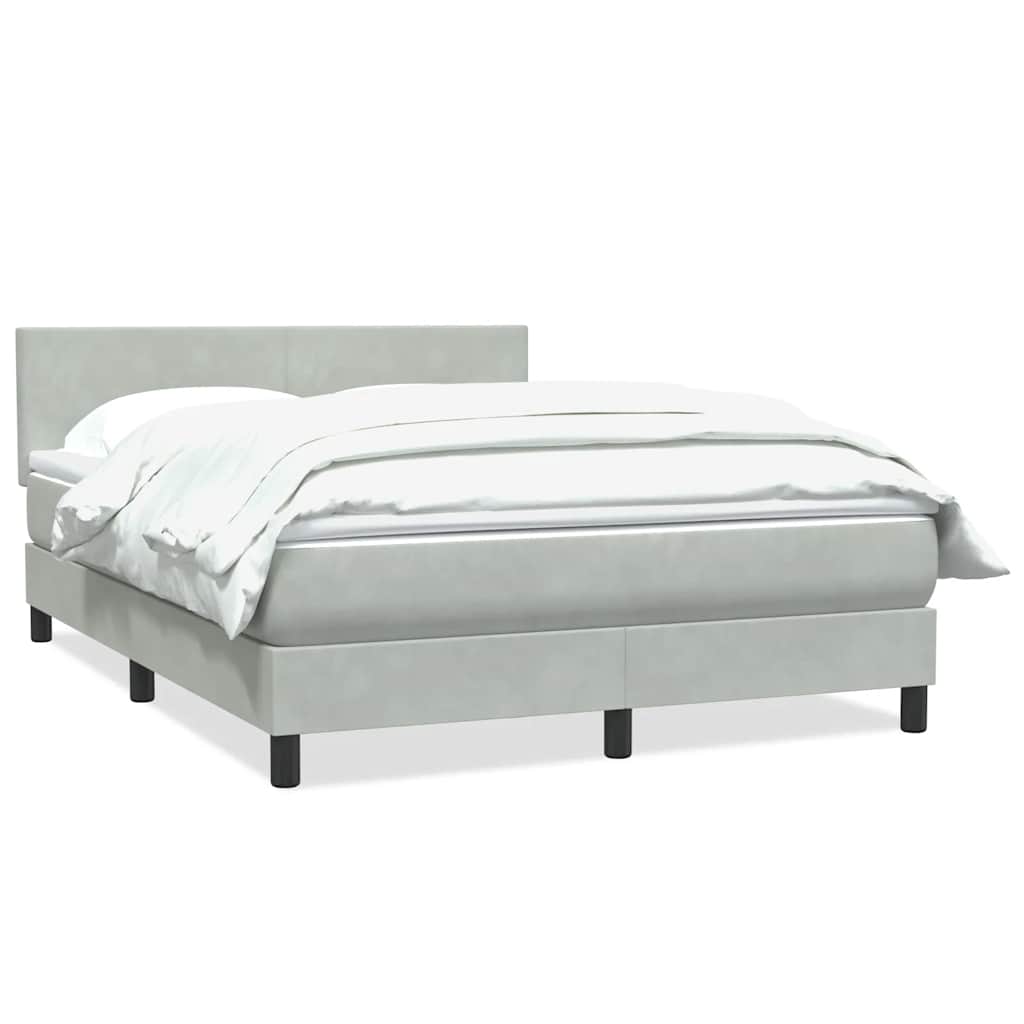 Giroletto a Molle con Materasso Grigio Chiaro 160x210cm Velluto | homemem39