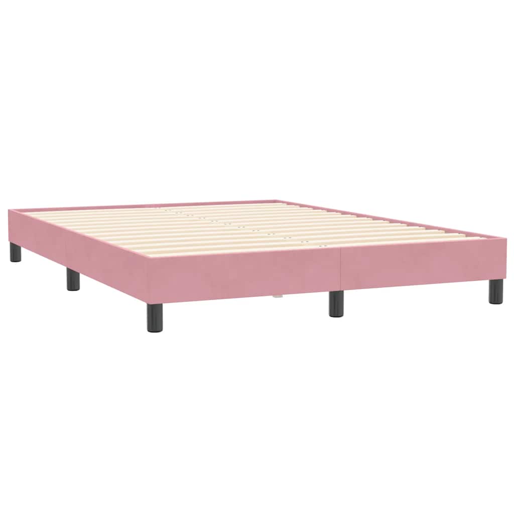 Giroletto a Molle con Materasso Rosa 160x210 cm in Velluto | homemem39