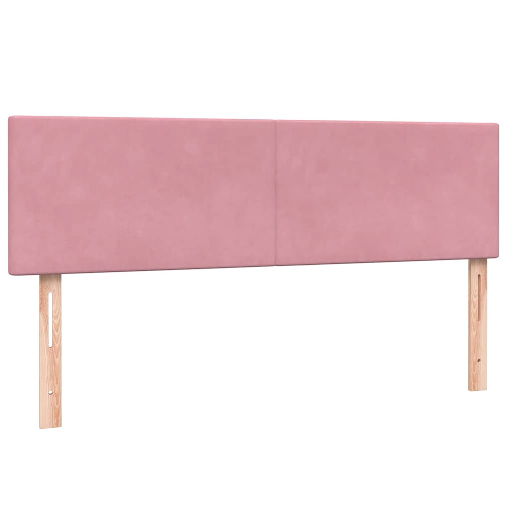 Giroletto a Molle con Materasso Rosa 160x210 cm in Velluto | homemem39
