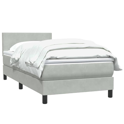 Giroletto a Molle con Materasso Grigio Chiaro 80x220 cm Velluto | homemem39