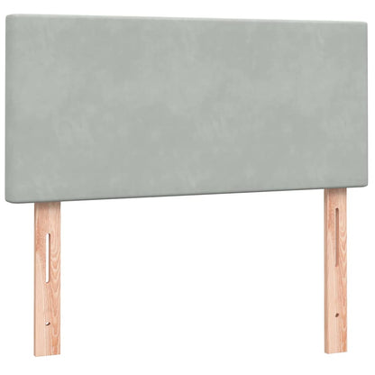 Giroletto a Molle con Materasso Grigio Chiaro 80x220 cm Velluto | homemem39