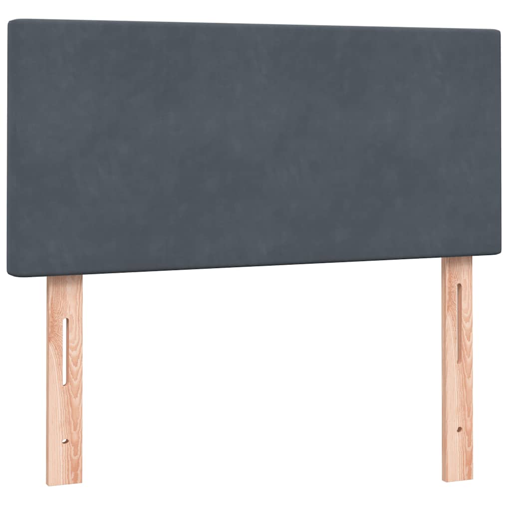 Giroletto a Molle con Materasso Grigio Scuro 80x220 cm Velluto | homemem39