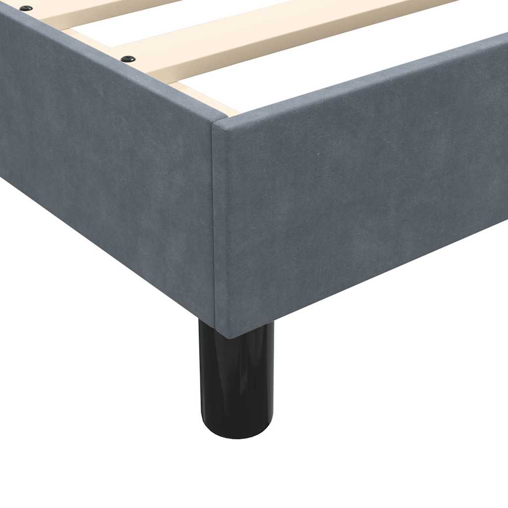 Giroletto a Molle con Materasso Grigio Scuro 80x220 cm Velluto | homemem39