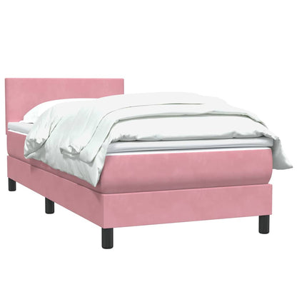 Giroletto a Molle con Materasso Rosa 90x220 cm Velluto