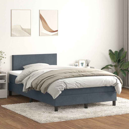 Giroletto a Molle con Materasso Grigio Scuro 120x220 cm Velluto | homemem39