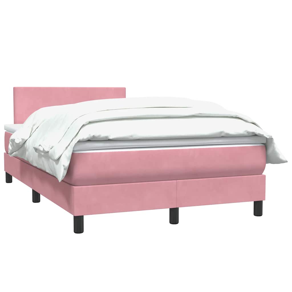 Giroletto a Molle con Materasso Rosa 120x220 cm in Velluto | homemem39