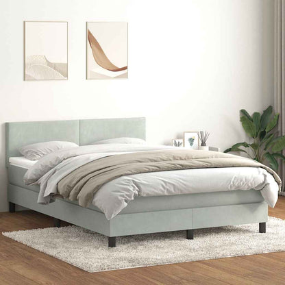 Giroletto a Molle con Materasso Grigio Chiaro 160x220cm Velluto | homemem39