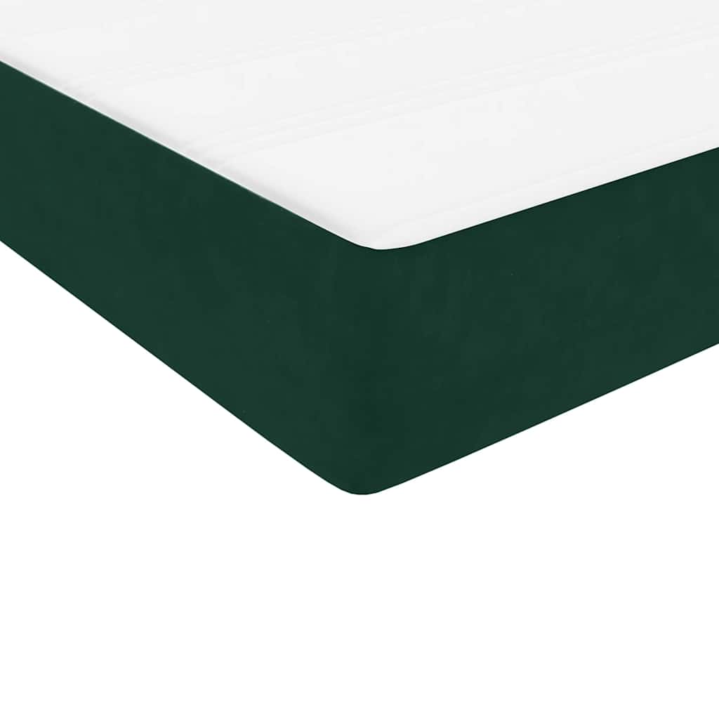 Giroletto a Molle con Materasso Verde Scuro 160x220 cm Velluto | homemem39