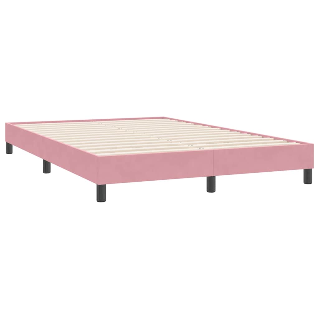 Giroletto a Molle con Materasso Rosa 160x220 cm in Velluto | homemem39