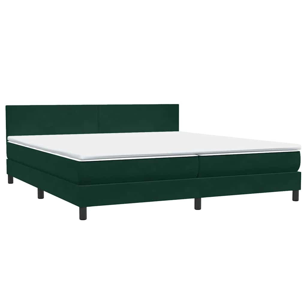 Giroletto a Molle con Materasso Verde Scuro 180x220 cm Velluto | homemem39