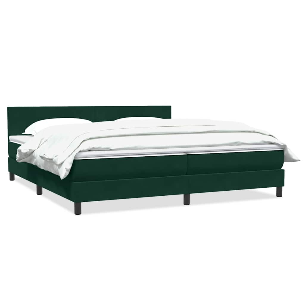 Giroletto a Molle con Materasso Verde Scuro 180x220 cm Velluto | homemem39