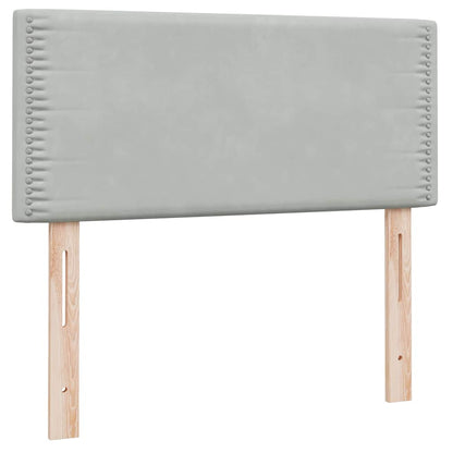 Giroletto a Molle con Materasso Grigio Chiaro 80x210 cm Velluto | homemem39