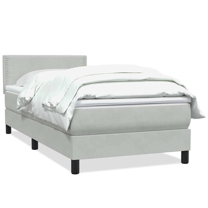 Giroletto a Molle con Materasso grigio chiaro 90x210 cm Velluto | homemem39