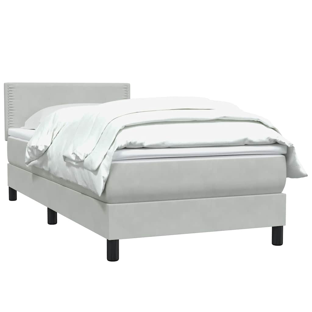 Giroletto a Molle con Materasso grigio chiaro 90x210 cm Velluto | homemem39