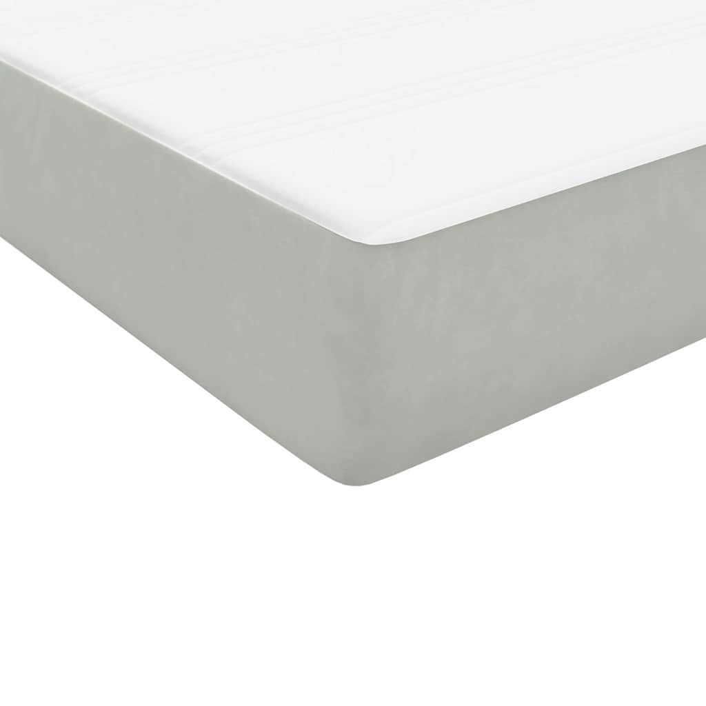 Giroletto a Molle con Materasso grigio chiaro 90x210 cm Velluto | homemem39