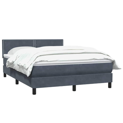 Giroletto a Molle con Materasso Grigio Scuro 160x210 cm Velluto | homemem39