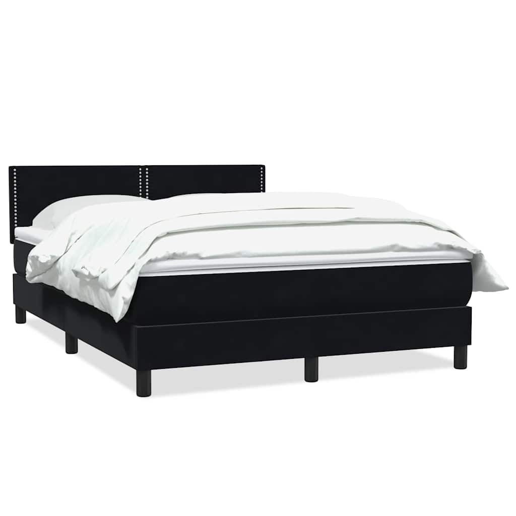 Giroletto a Molle con Materasso Nero 160x210 cm in Velluto | homemem39