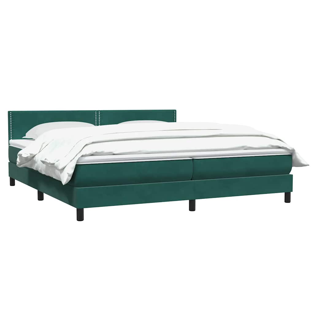 Giroletto a Molle con Materasso Verde Scuro 180x220 cm Velluto | homemem39