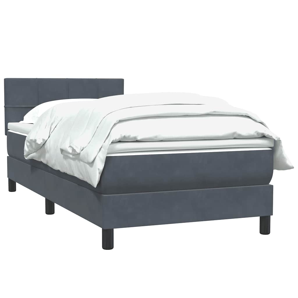 Giroletto a Molle con Materasso Grigio Scuro 80x210 cm Velluto | homemem39