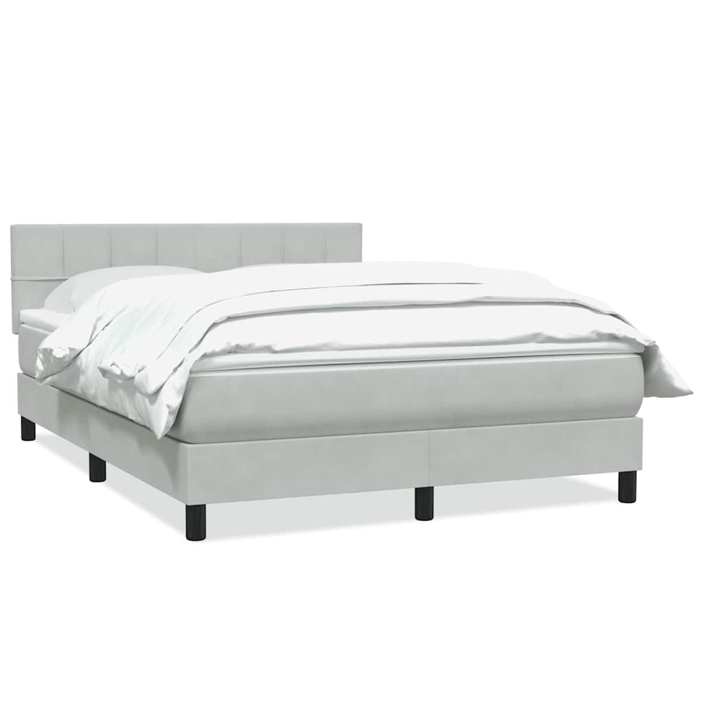 Giroletto a Molle con Materasso Grigio Chiaro 160x210cm Velluto | homemem39