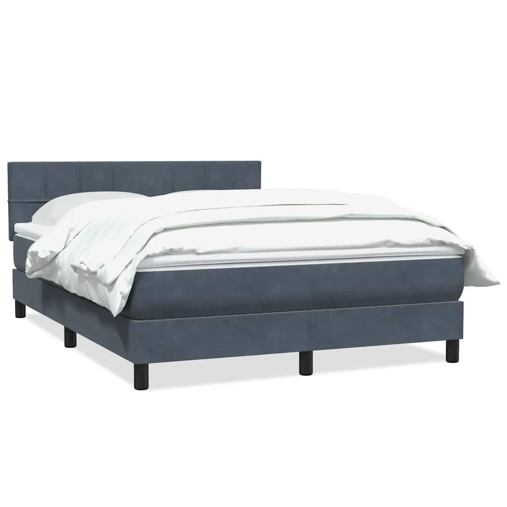 Giroletto a Molle con Materasso Grigio Scuro 160x210 cm Velluto | homemem39