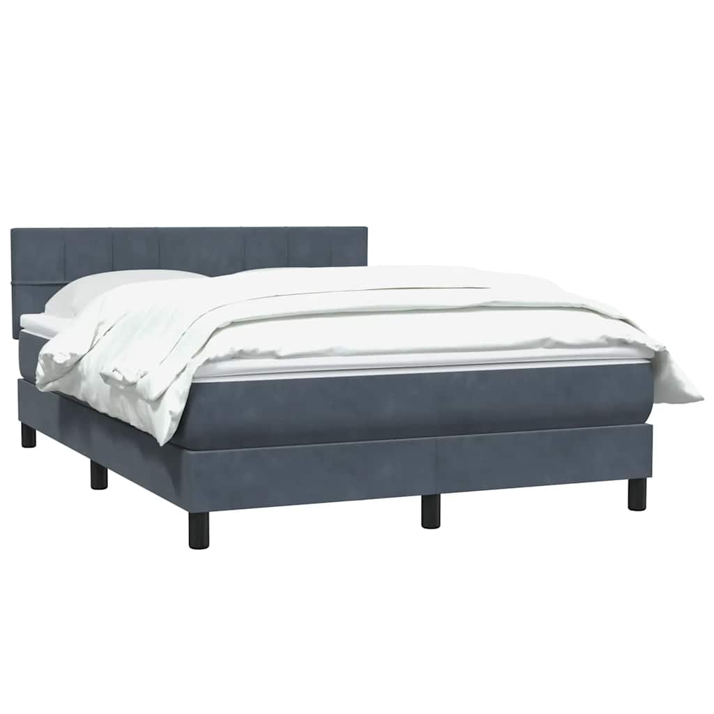 Giroletto a Molle con Materasso Grigio Scuro 160x210 cm Velluto | homemem39