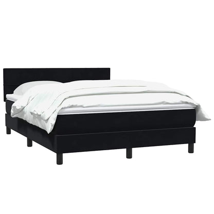 Giroletto a Molle con Materasso Nero 160x210 cm in Velluto | homemem39