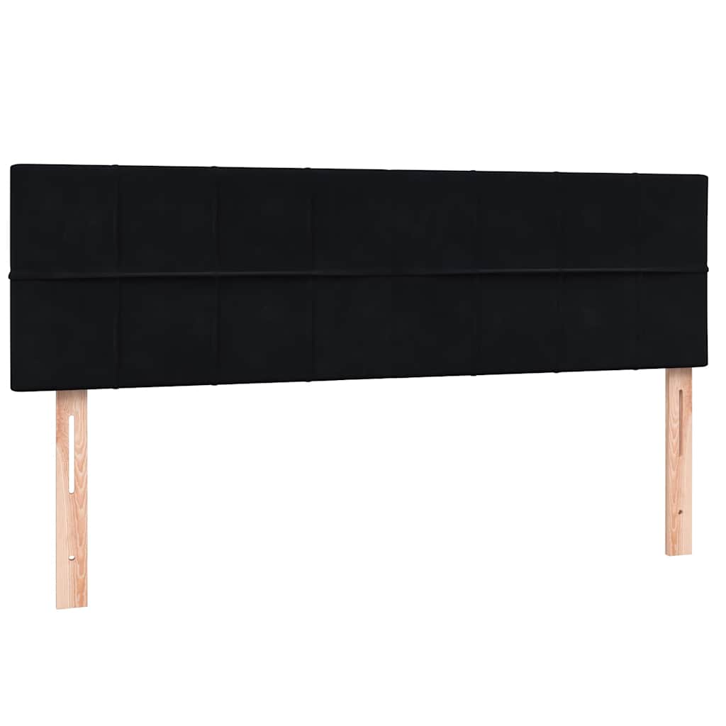Giroletto a Molle con Materasso Nero 160x210 cm in Velluto | homemem39