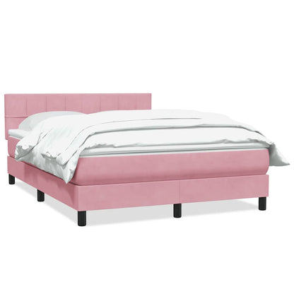 Giroletto a Molle con Materasso Rosa 160x210 cm in Velluto | homemem39