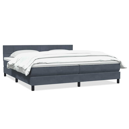 Giroletto a Molle con Materasso Grigio Scuro 180x210 cm Velluto | homemem39