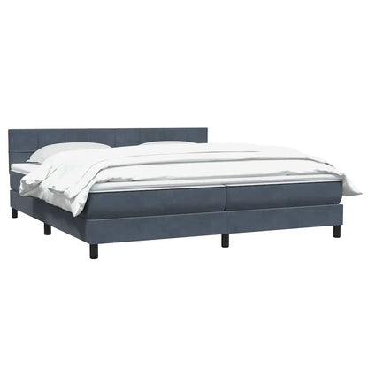 Giroletto a Molle con Materasso Grigio Scuro 180x210 cm Velluto | homemem39