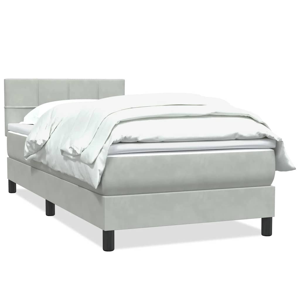 Giroletto a Molle con Materasso Grigio Chiaro 80x220 cm Velluto | homemem39