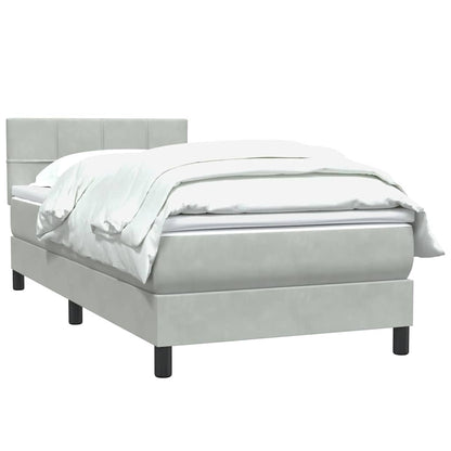 Giroletto a Molle con Materasso Grigio Chiaro 80x220 cm Velluto | homemem39