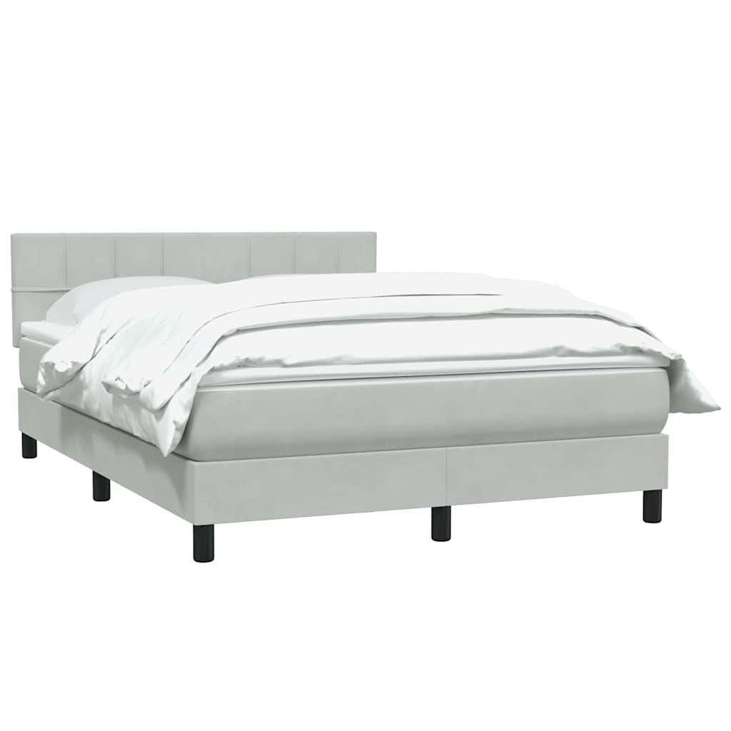 Giroletto a Molle con Materasso Grigio Chiaro 160x220cm Velluto | homemem39