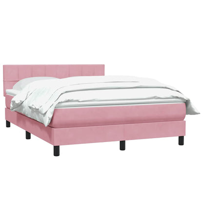 Giroletto a Molle con Materasso Rosa 160x220 cm in Velluto | homemem39