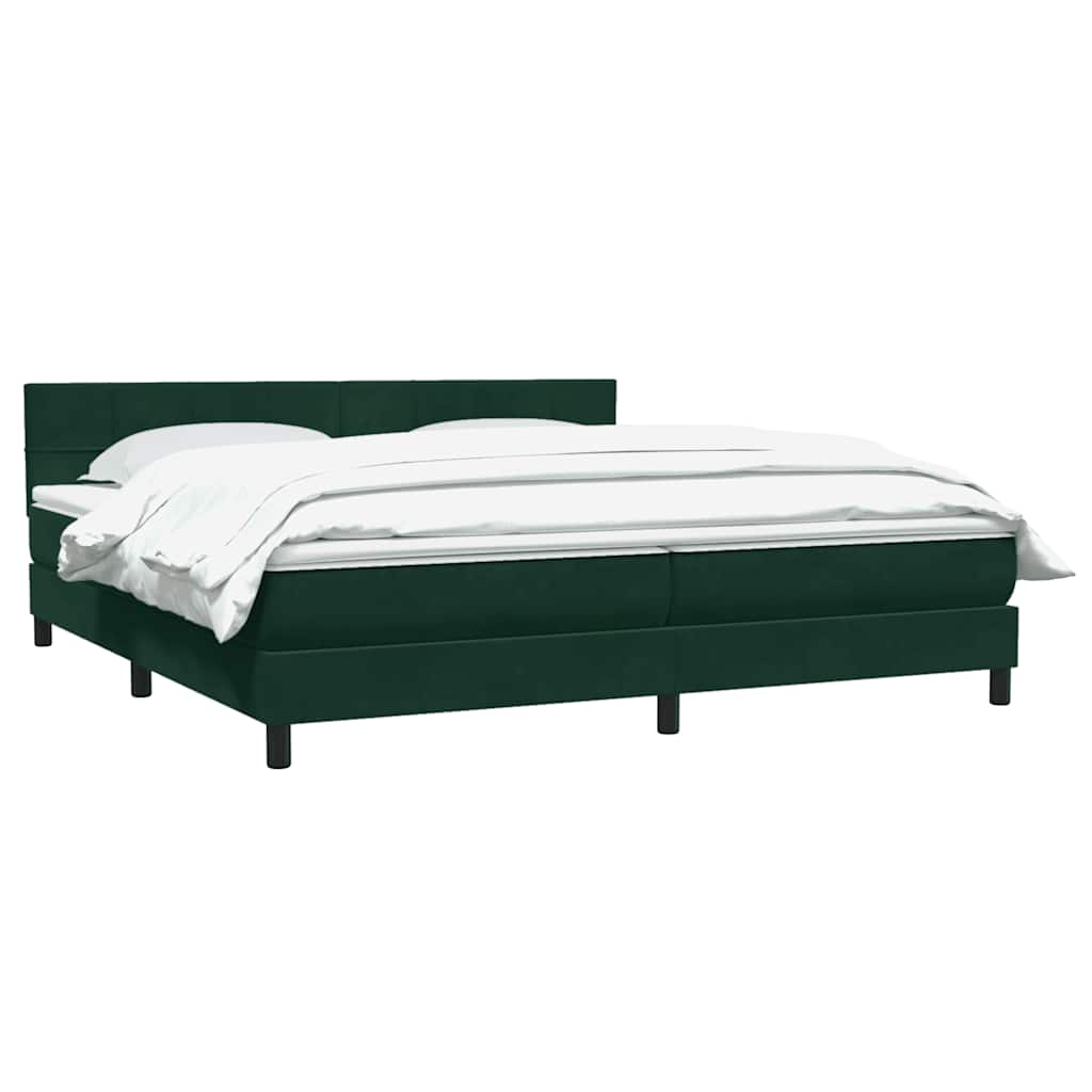 Giroletto a Molle con Materasso Verde Scuro 180x220 cm Velluto | homemem39