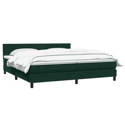Giroletto a Molle con Materasso Verde Scuro 180x220 cm Velluto | homemem39